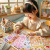 3D Cartoon Sticker Book with 20 Interactive Scenes