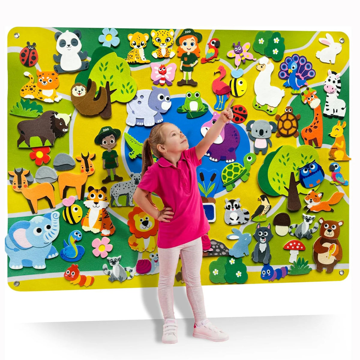 Zoo Animals Felt Board Storytelling Set for Kids