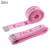A pink soft tape measure set with two rolls and a flexible measuring tape for sewing and body measurements