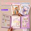 Three-fold watercolor painting book showing a colorful design and paint set for kids