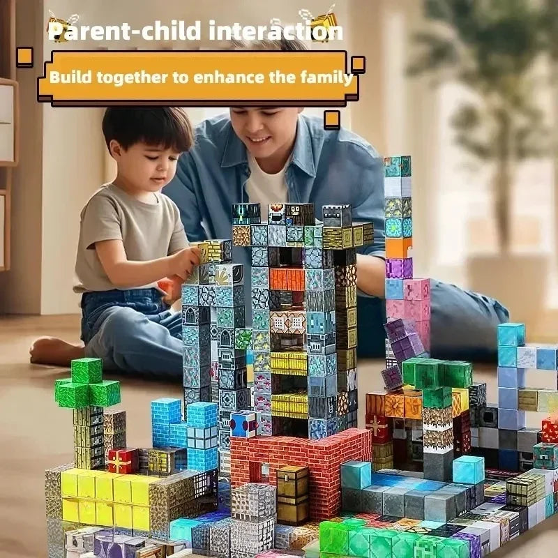 Magnetic Building Blocks Set – Forest House & World Builder STEM Toy