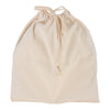 A light beige fabric carry bag with a drawstring closure.