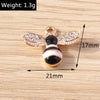 Gold Enamel Honeybee Charms for Jewelry Making (Set of 10)