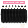 A bundle of black pre-looped passion twist crochet hair, packaged in 8 packs.