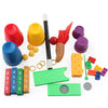 A colorful beginner magic kit for kids featuring various props and an instruction manual.
