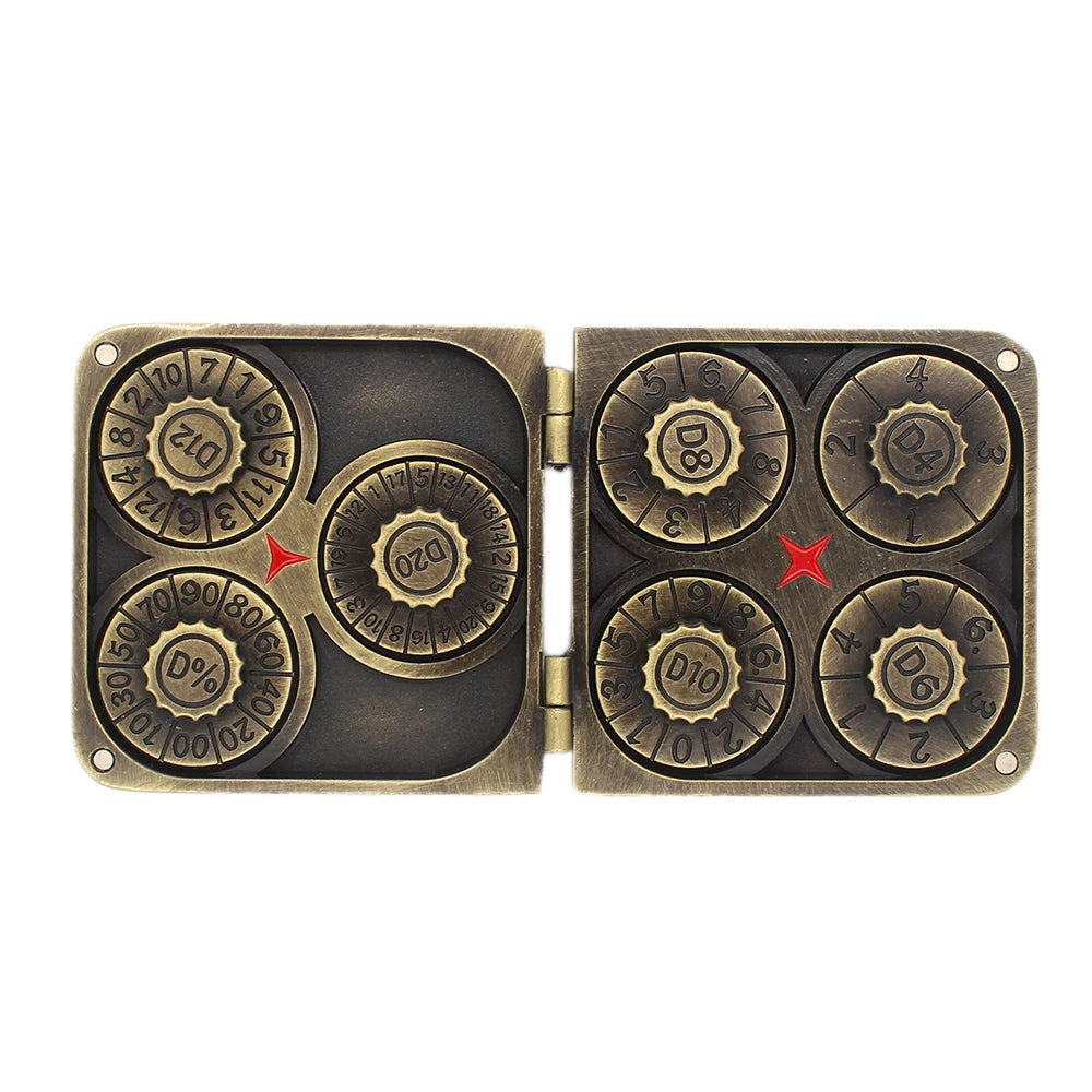 7-in-1 Metal Fingertip Gyro Dice Set for RPG Gaming