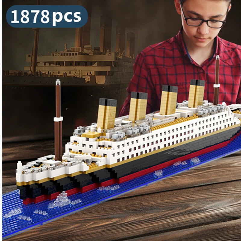 Micro Building Block Titanic Ship Model Kit for Adults and Teens
