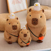 Adorable Capybara Plush Toy with Cute Turtle Backpack