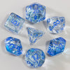 Nebula Effect Polyhedral Dice Set — 7 Transparent Acrylic Dice for D&D and RPGs