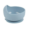 Set de bol et assiette en silicone bleu clair pour tout-petits.