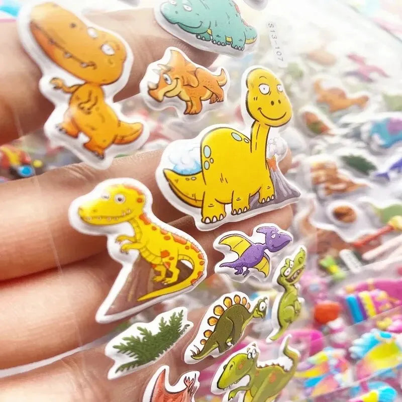 40 Mixed Puffy Animal & Cartoon Sticker Pack for Kids