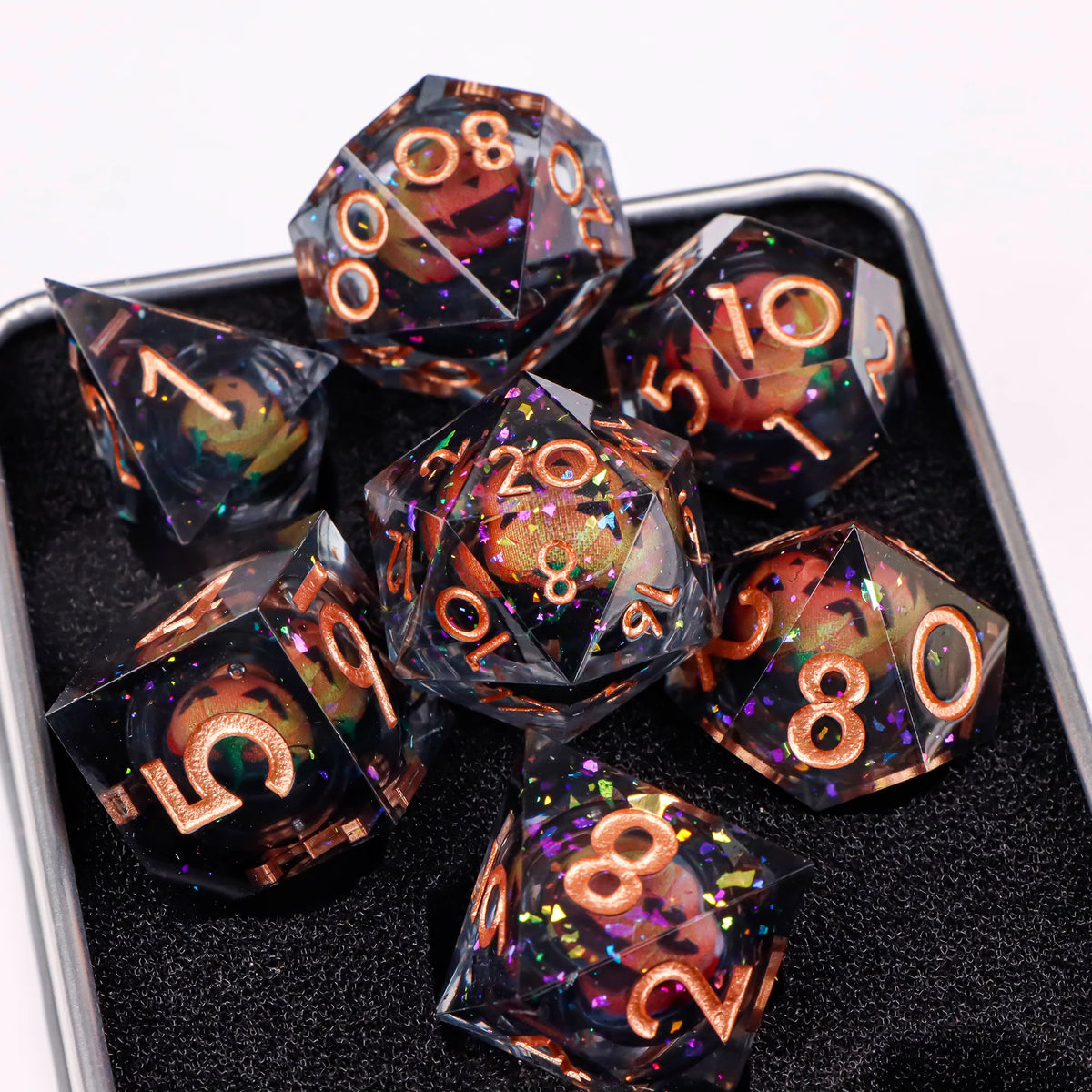 Resin Polyhedral Dice Set for Tabletop Gaming