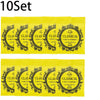 A set of 10 packs of classical guitar strings in clear nylon and silver-plated copper wound