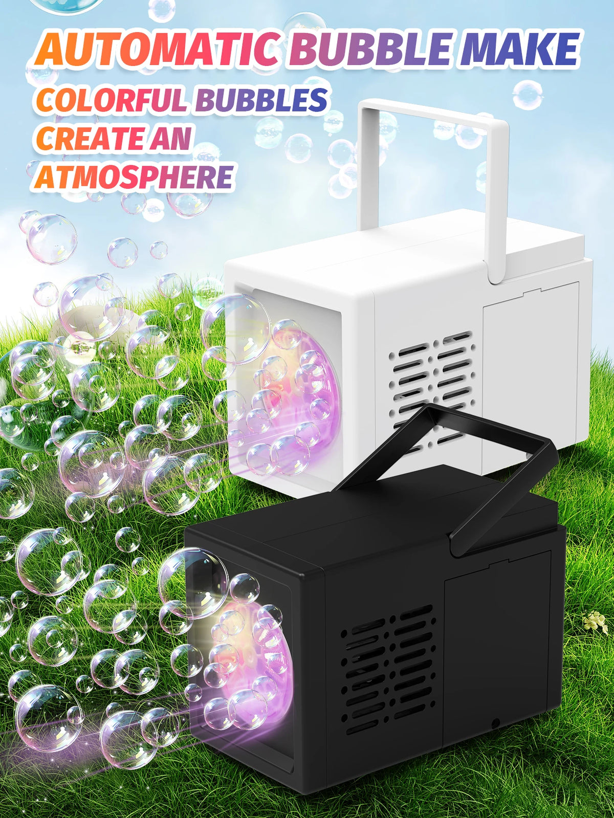 Automatic Bubble Machine for Kids – No Batteries Needed