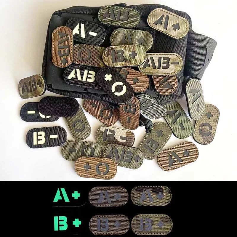 Blood Type Tactical Patches with Glow-in-the-Dark Design