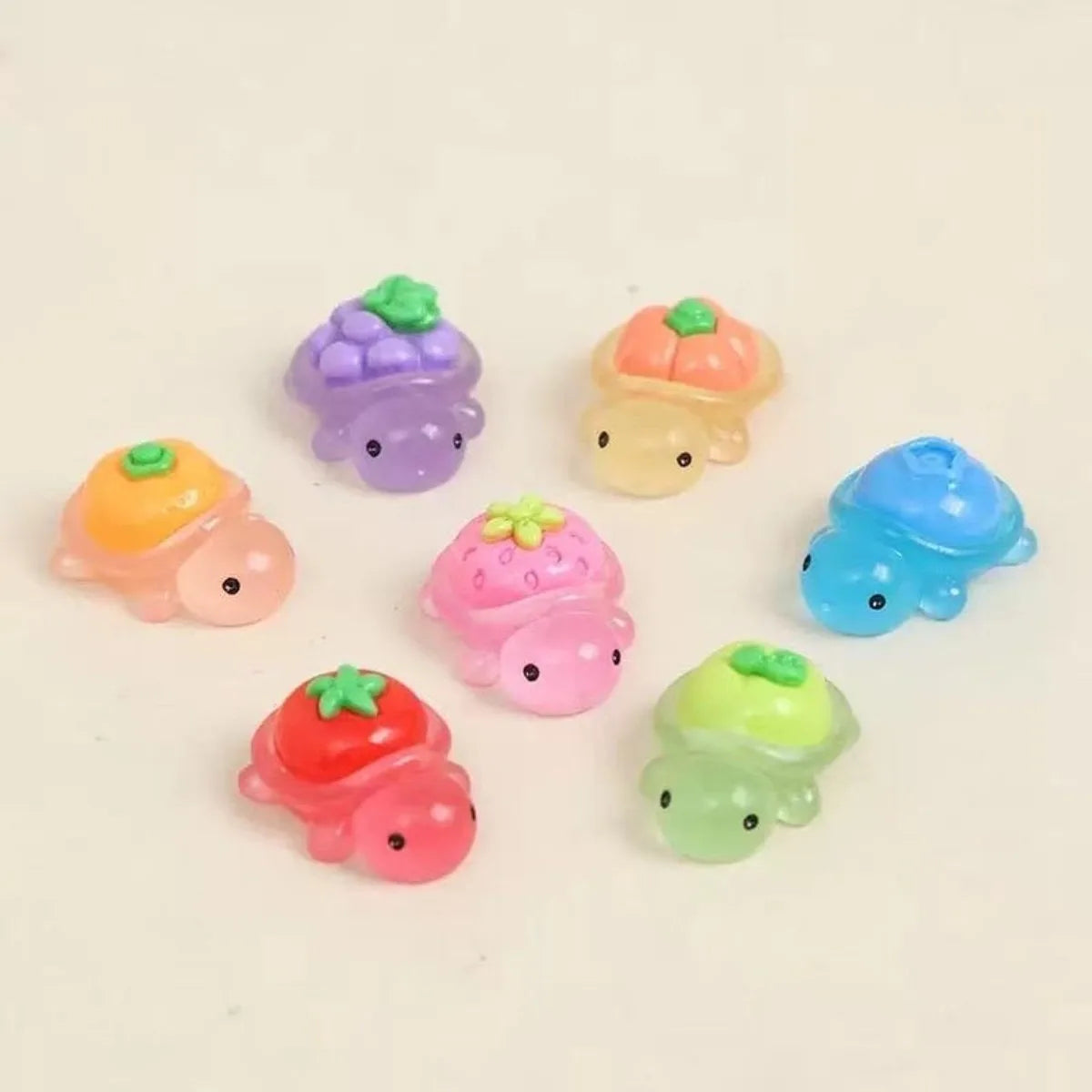 Glow-in-the-Dark Resin Charms - Fruit & Turtle Designs