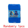 Blue plastic case containing a Minecraft Steve PVC figure set labeled MY WORLD