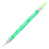 A bright green double-head diamond painting pen with a silver cap and wax tip.