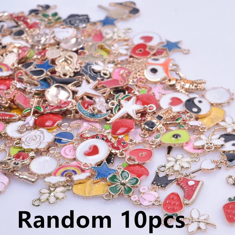 Assorted Enamel Flower Charms for Jewelry Making | Tulip, Rose & More