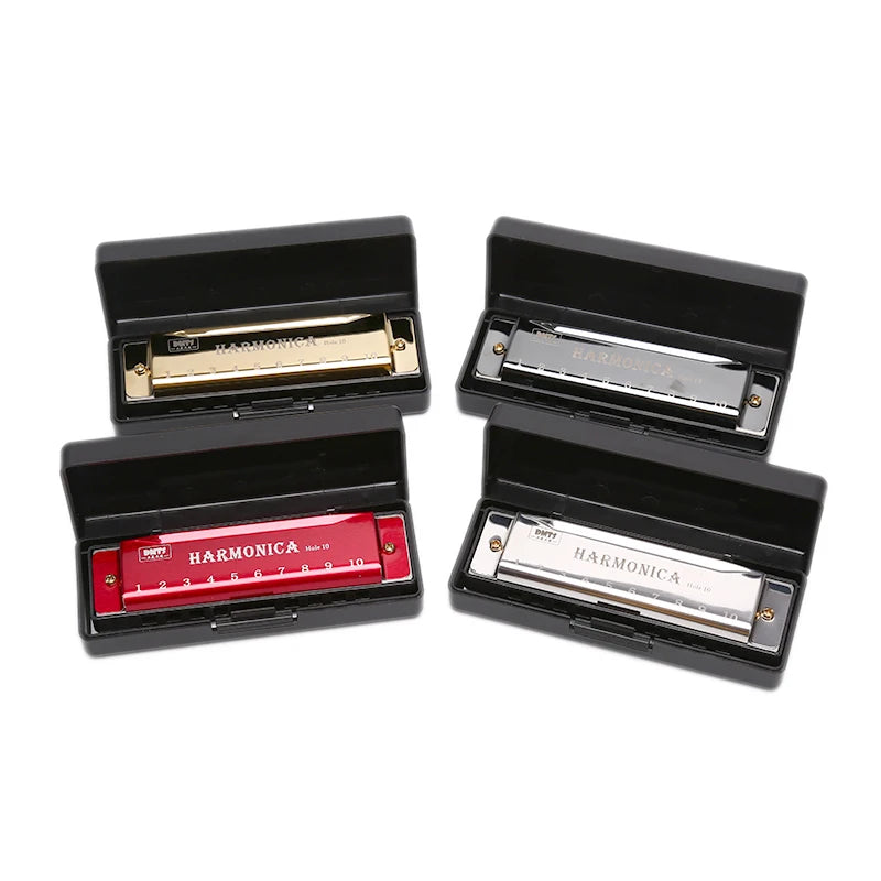 10-Hole C Key Harmonica for Beginners with Stainless Steel Covers