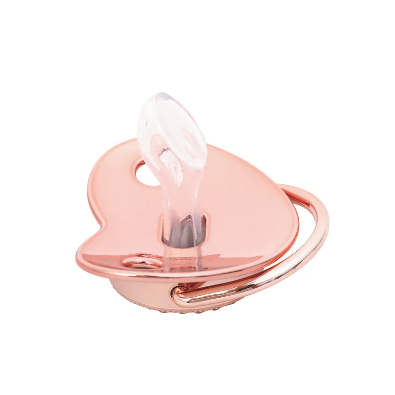 Crystal Crown Pacifier Clip Set with Silicone Nipple