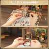 Owl Bookstore Miniature Book Nook DIY Kit with LED Lighting