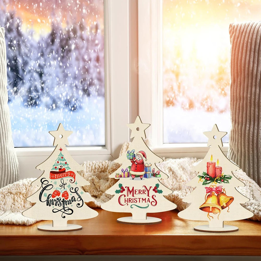 Unfinished Wooden Christmas Ornaments for DIY Painting