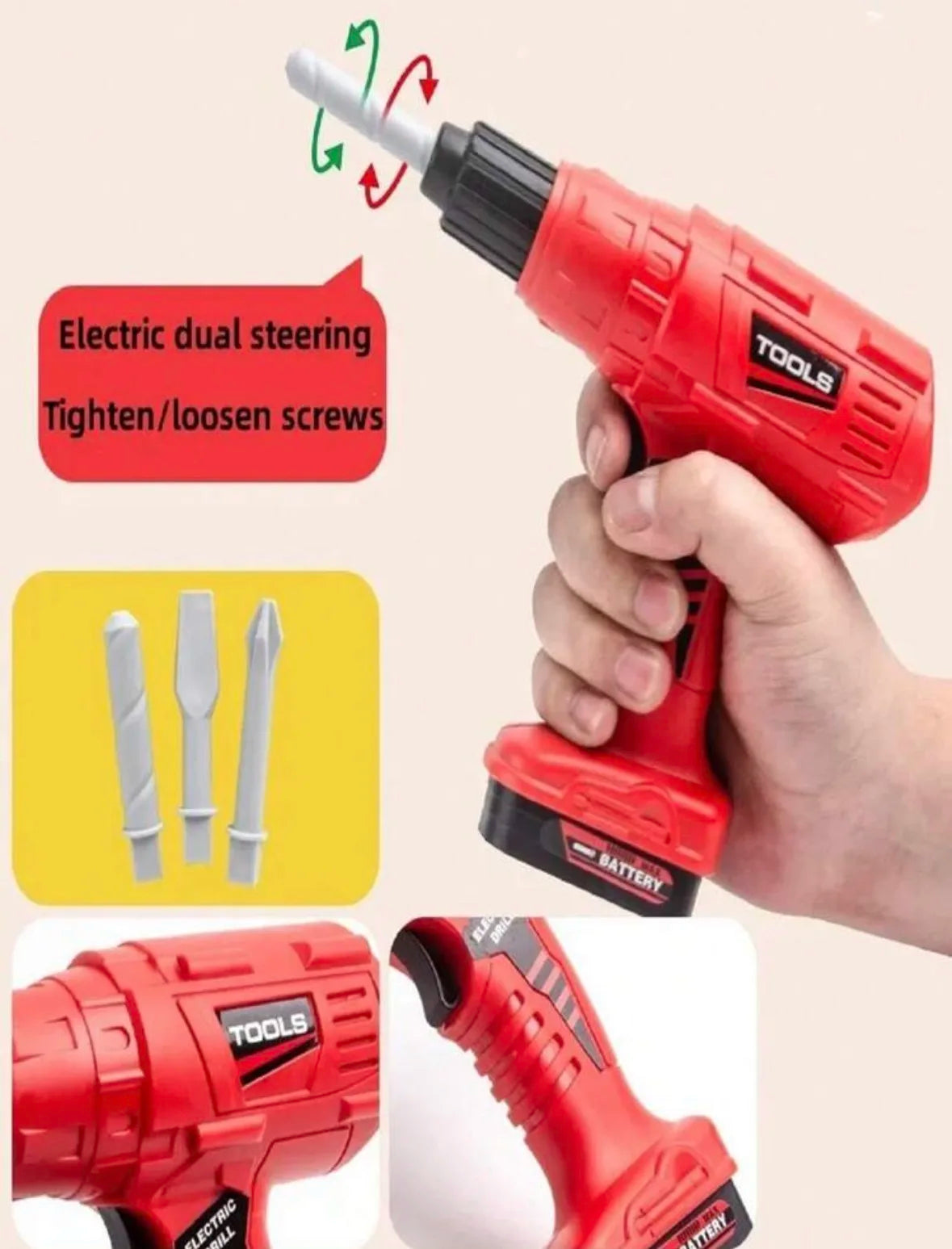 Kids Pretend Play Tool Set with Realistic Repair Accessories