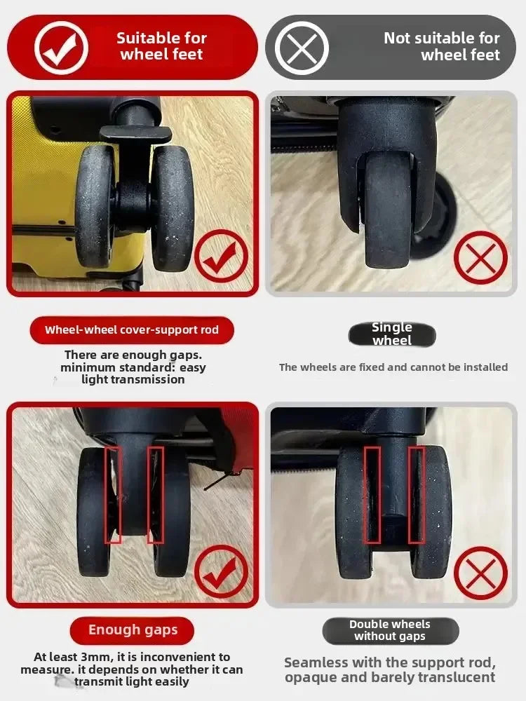 Silicone Luggage Wheel Protector Covers – Set of 8