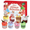 A red box containing a 24-day slime advent calendar with various themed treats and slime containers.