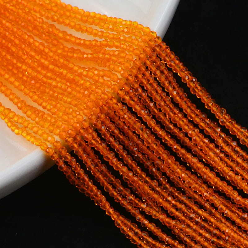 2mm Austrian Crystal Spacer Beads – White AB Finish
