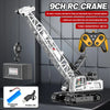 A remote control spray crane truck with alloy construction is shown, featuring a digital control box and battery components.