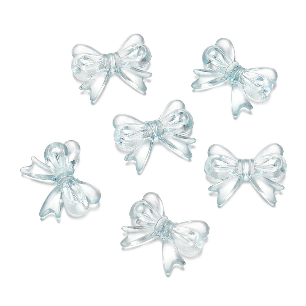 Multicolor Transparent Bow Acrylic Beads for DIY Jewelry Making