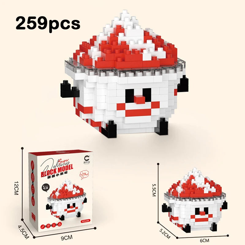Cute Food Micro Building Blocks – Fruit & Cake Miniature Sets