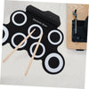Foldable Silicone Electronic Drum Pad with Drumsticks and Sustain Pedals