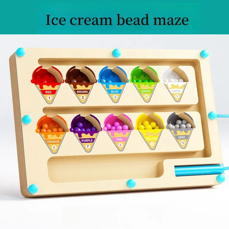 Magnetic Color Sorting Maze Wooden Puzzle Board for Toddlers