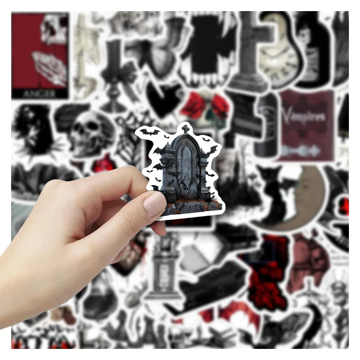 Vampire Gothic Sticker Pack - 50 Waterproof Decals for Laptops, Phones & Skateboards