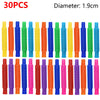 30 pieces of colorful telescopic pop tubes with a 1.9cm diameter for sensory play