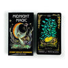 A black box featuring the Midnight Magic Tarot deck, showing the III card Three of Pentacles.