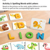 Montessori Wooden Spelling Game with Letter Matching Cards