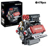 V8 Engine Model Building Kit with Electric Motor – 478 Pieces