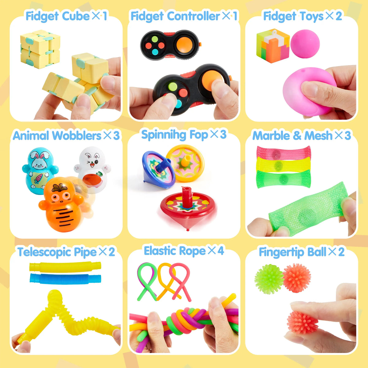 60-Pack Sensory Fidget Toys Set for Kids and Adults – Stress Relief Party Favors