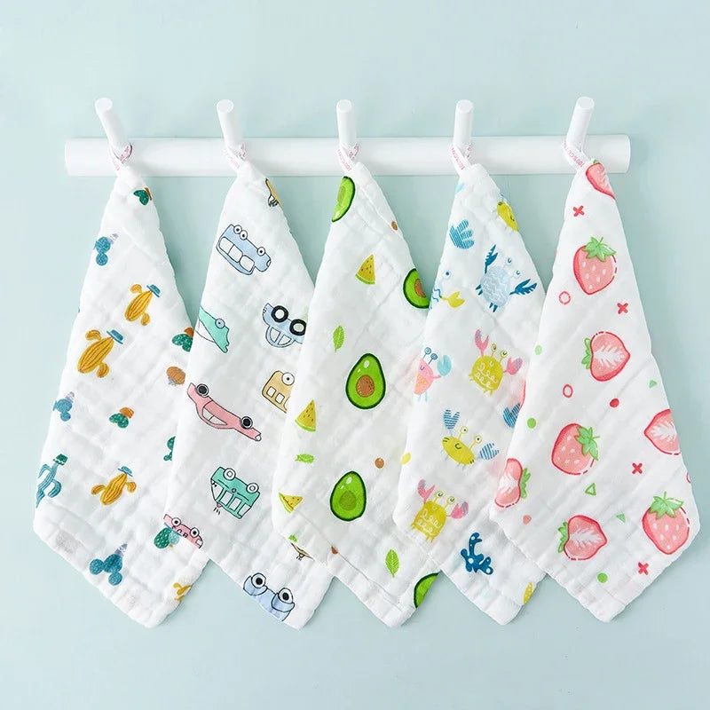 Soft Cotton Muslin Baby Washcloths (Set of 5)