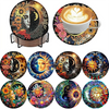 Van Gogh Starry Night Diamond Painting Coaster Kit with Metal Holder