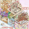 A collection of detailed miniature 3D house scenes and architectural layouts designed for journaling and scrapbooking.