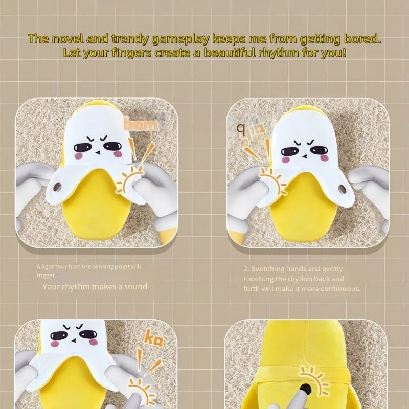 Musical Banana Plush Toy with Touch-Sensitive Piano