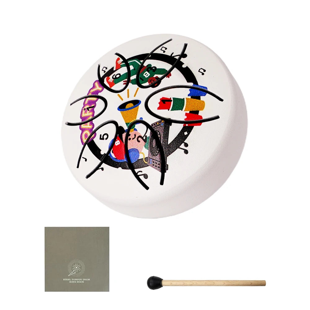 6-Note Steel Tongue Drum with Mallet and Unique Patterns