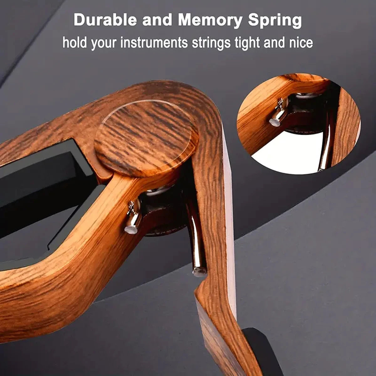 Zinc Alloy Guitar Capo with 5 Celluloid Picks — Fits Acoustic, Electric, Classical, and Ukulele