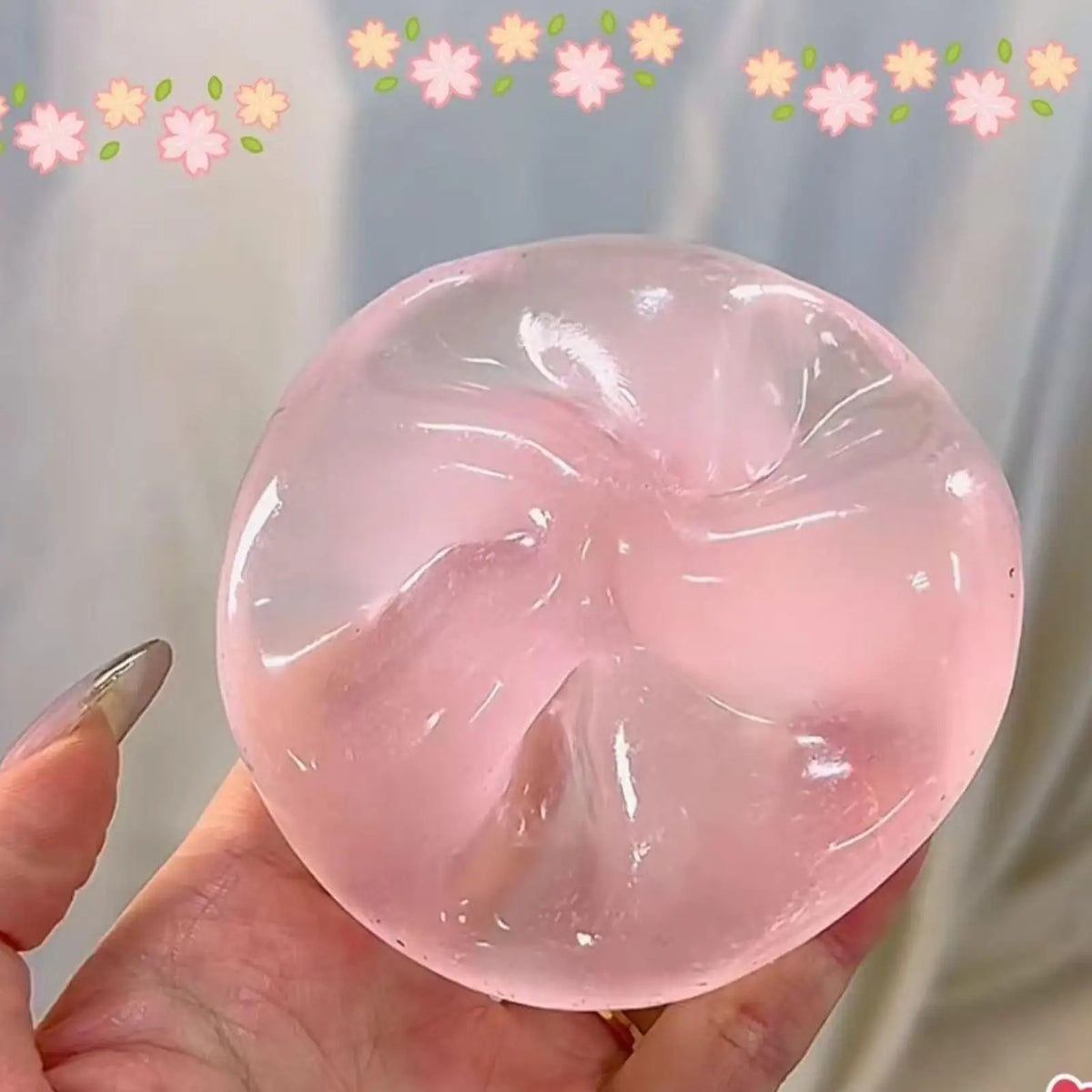 Transparent Blue Squishy Stress Ball – Soft Rebounding Sensory Toy