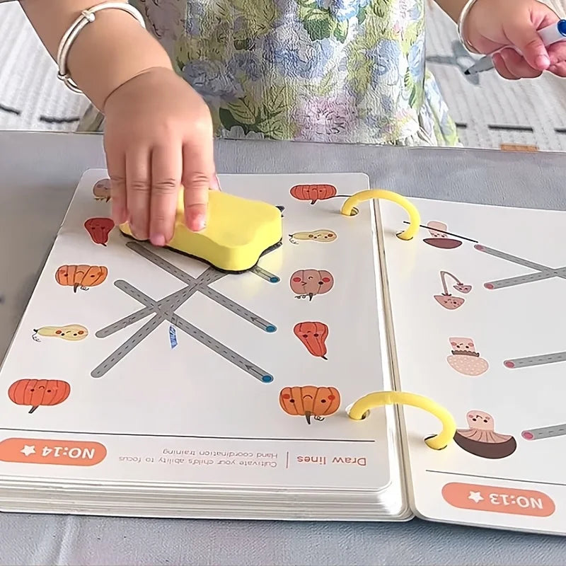 Reusable Magic Tracing Workbook with Pen & Eraser